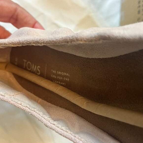 NIB TOMS Olivia Ballet Flats - Blush Suede - Sz 9 - Picture 10 of 12